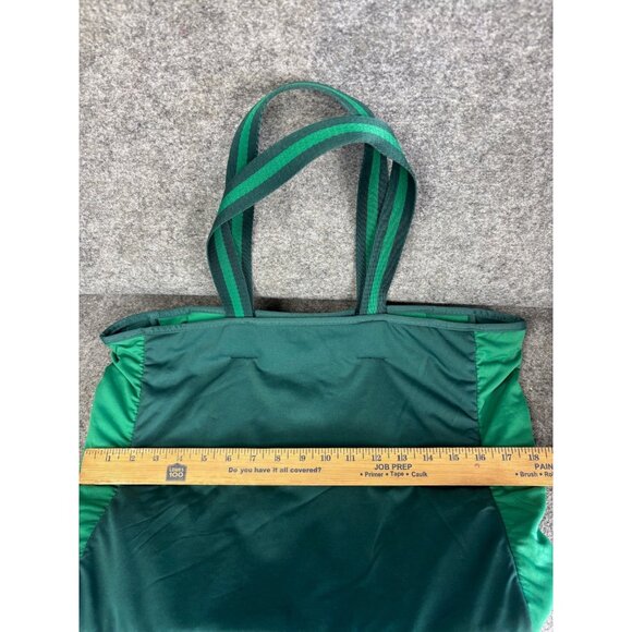 Summersalt Beach Tote Green Neoprene Snap Top Shoulder Straps Mesh Pocket Bag - Picture 3 of 6